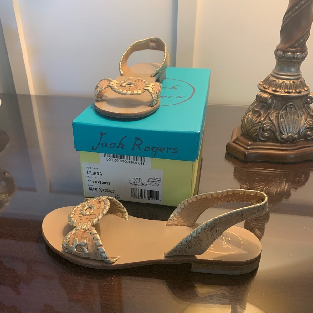 Jack Rodgers Liliana Natural Cork/Gold